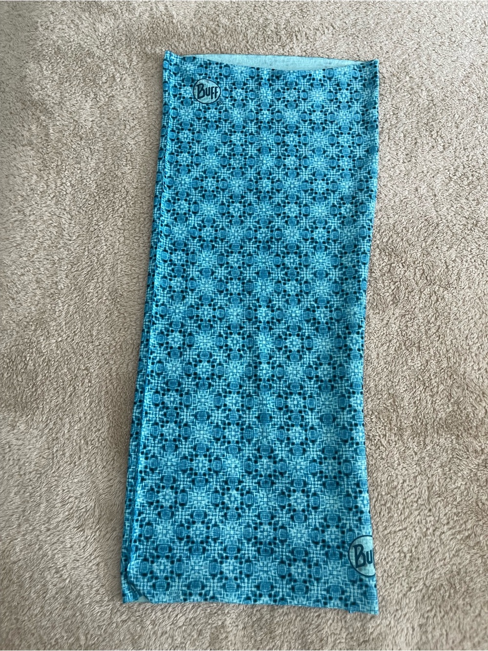 Buff Teal Blue Geometric Tube Skirt